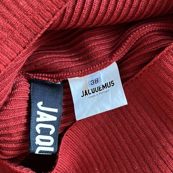 NWOT Jacquemus Red Brick Square Neck Sweater- 6 - Picture 2 of 9